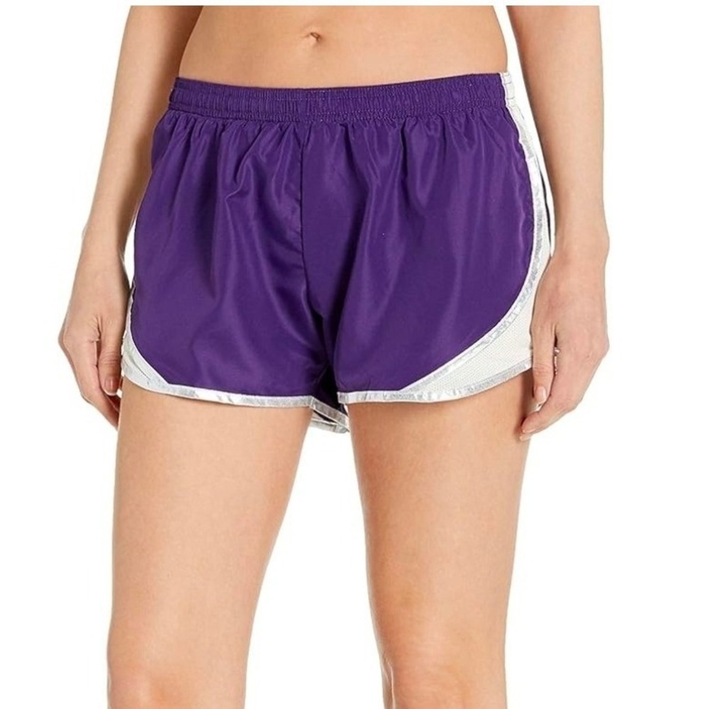 SOFFE Junior's Purple Athletic Running‎ Shorts Mesh Inset Elastic Waist XL NWT